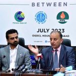 MOS Dr. Musadik Malik & Sec Petroleum Muhammad Mahmood briefing media about MOU signing of Greenfield Refinery Project