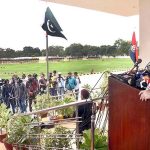 Sindh Chief Minister Syed Murad Ali Shah speaks at the 117th passing out parade ceremony at Shahid Hayat Police Training College, Saeedabad