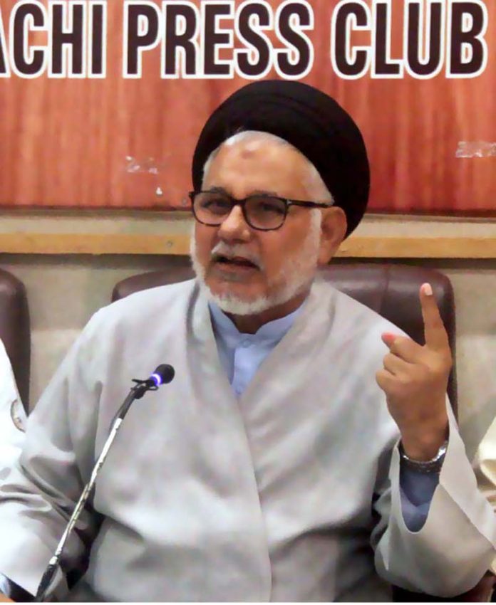 Majlis Wahdat-e-Muslimeen leader, Allama Hassan Zafar Naqvi addresses Press conference at Karachi Press Club