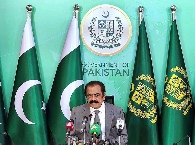 Rana Sana Ullah Khan addresses a Press Conference