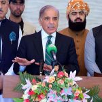 Prime Minister Muhammad Shehbaz Sharif addresses the media in Gwadar Business Center