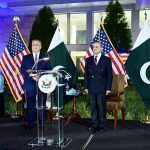 Prime Minister Muhammad Shehbaz Sharif addressing a ceremony of the celebration of the 247th Independence Day of the United States of America