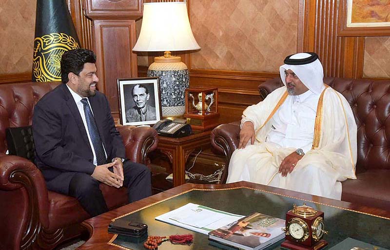 Qatar Consul General Mashaal Muhammad AA AlAnsari calls on Sindh Governor Kamran Khan Tessori at Governor House