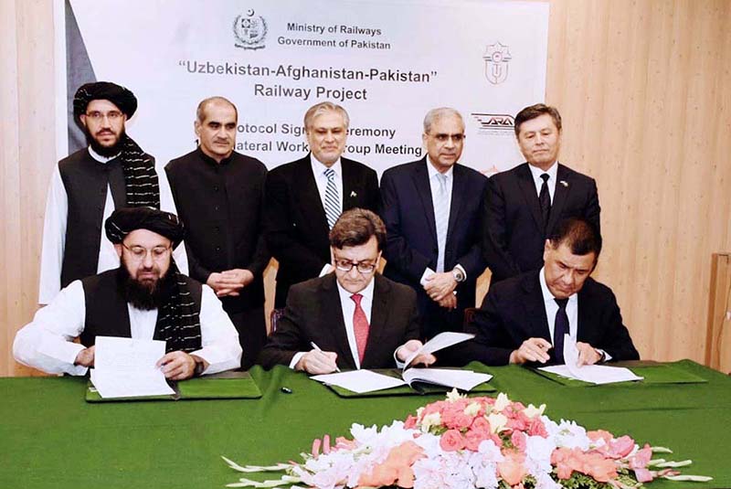 Uzbekistan, Afghanistan and Pakistan signed a Joint Protocol on (UAP) Railway project at Ministry of Railways