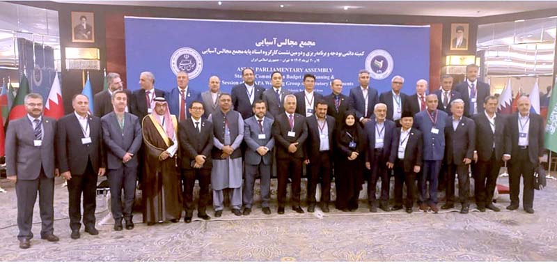 Pakistan delegation led by Senator Saifullah Abro in a group photo with the participants of APA Working Group on Statutory Document