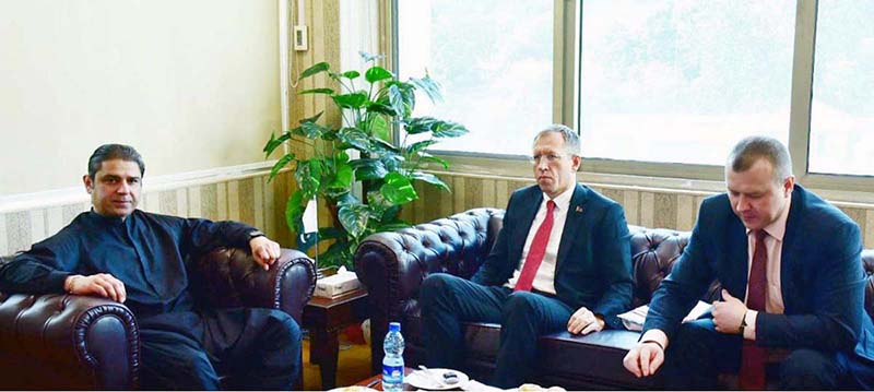 Ambassador of the Republic of Belarus, Andrei Metelitsa calls on the Federal Minister for Inter-Provincial Coordination ( IPC) Ehsan ur Rehman Mazari