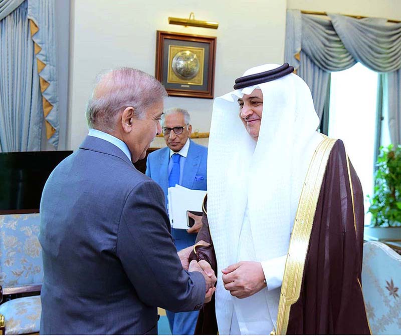 H.E. Nawaf bin Saeed Ahmad Al-Malkiy, Ambassador of Kingdom of Saudi Arabia calls on Prime Minister Muhammad Shehbaz Sharif