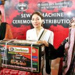 Sindh Assembly Member (MPA) and People’s Party (PPP) Leader Sharmila Farooqi giving Sewing Machine to needy Women during Distribution Ceremony organized by NGO