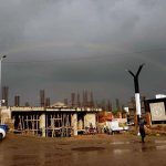 An eye catching view of rainbow after heavy rain at Ghouri Town