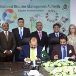 NDMA and Save the Children signs an MoU to enhance cooperation in Fields of Disaster Risk Reduction. Chairman NDMA Lt. General Inam Haider Malik witnesses the ceremony