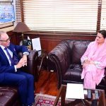 Ambassador of Australia, Neil Hawkins, call on Federal Minister for Information and Broadcasting, Marriyum Aurangzeb