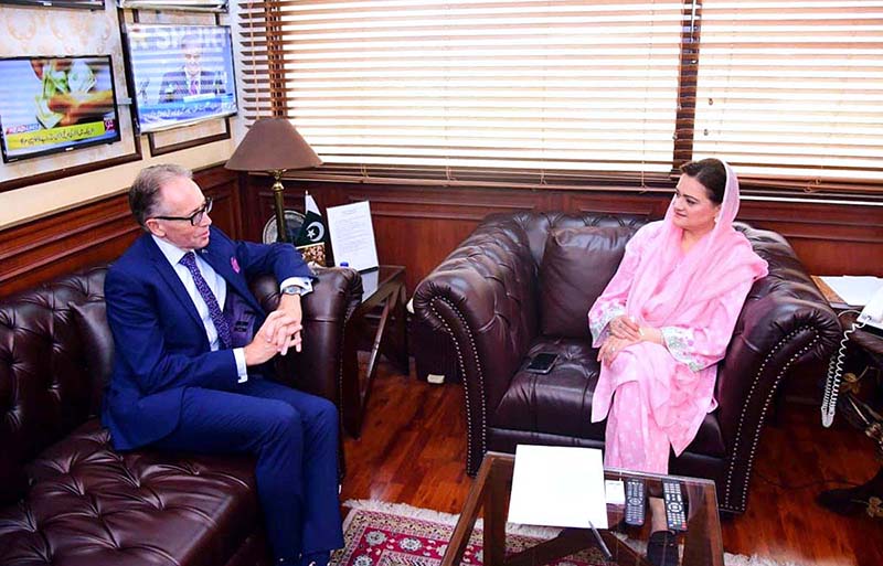 Ambassador of Australia, Neil Hawkins, call on Federal Minister for Information and Broadcasting, Marriyum Aurangzeb