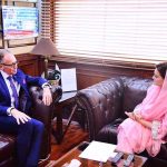 Ambassador of Australia, Neil Hawkins, call on Federal Minister for Information and Broadcasting, Marriyum Aurangzeb