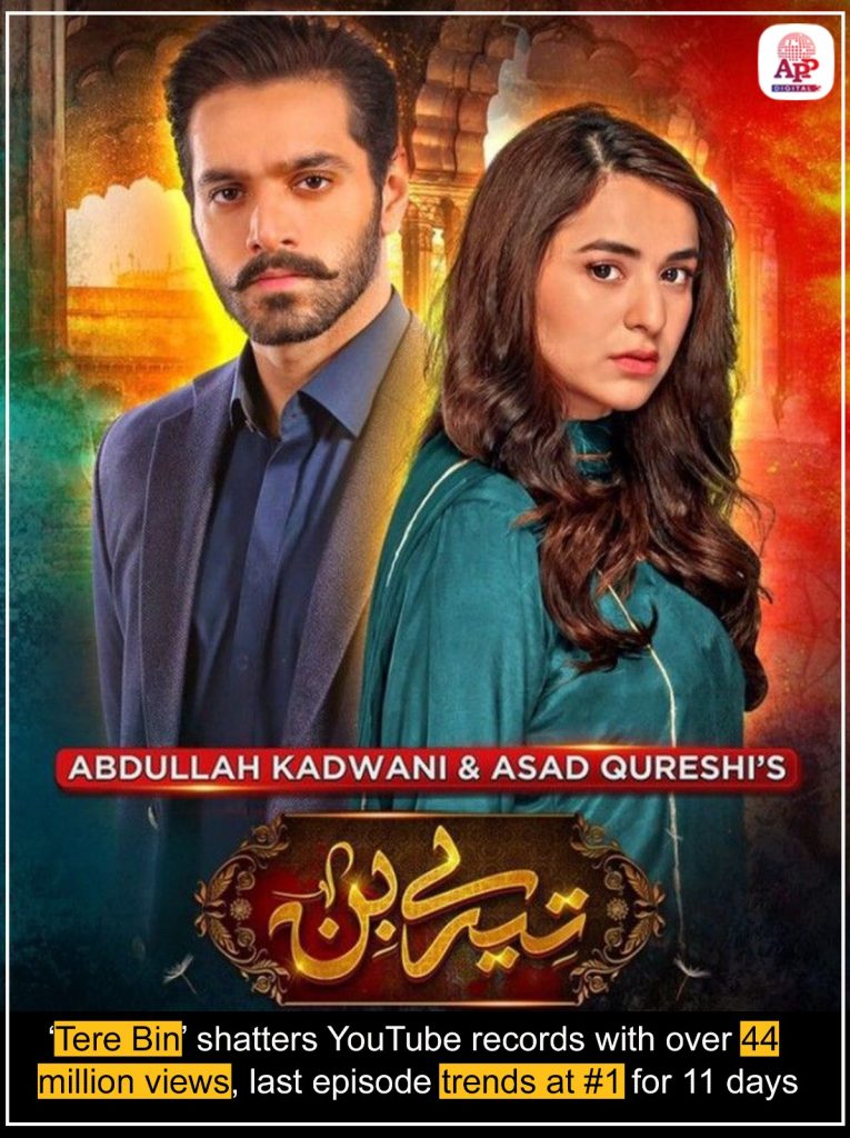 Wahaj Ali, Yumna Zaidi’s ‘Tere Bin’ shatters YouTube records