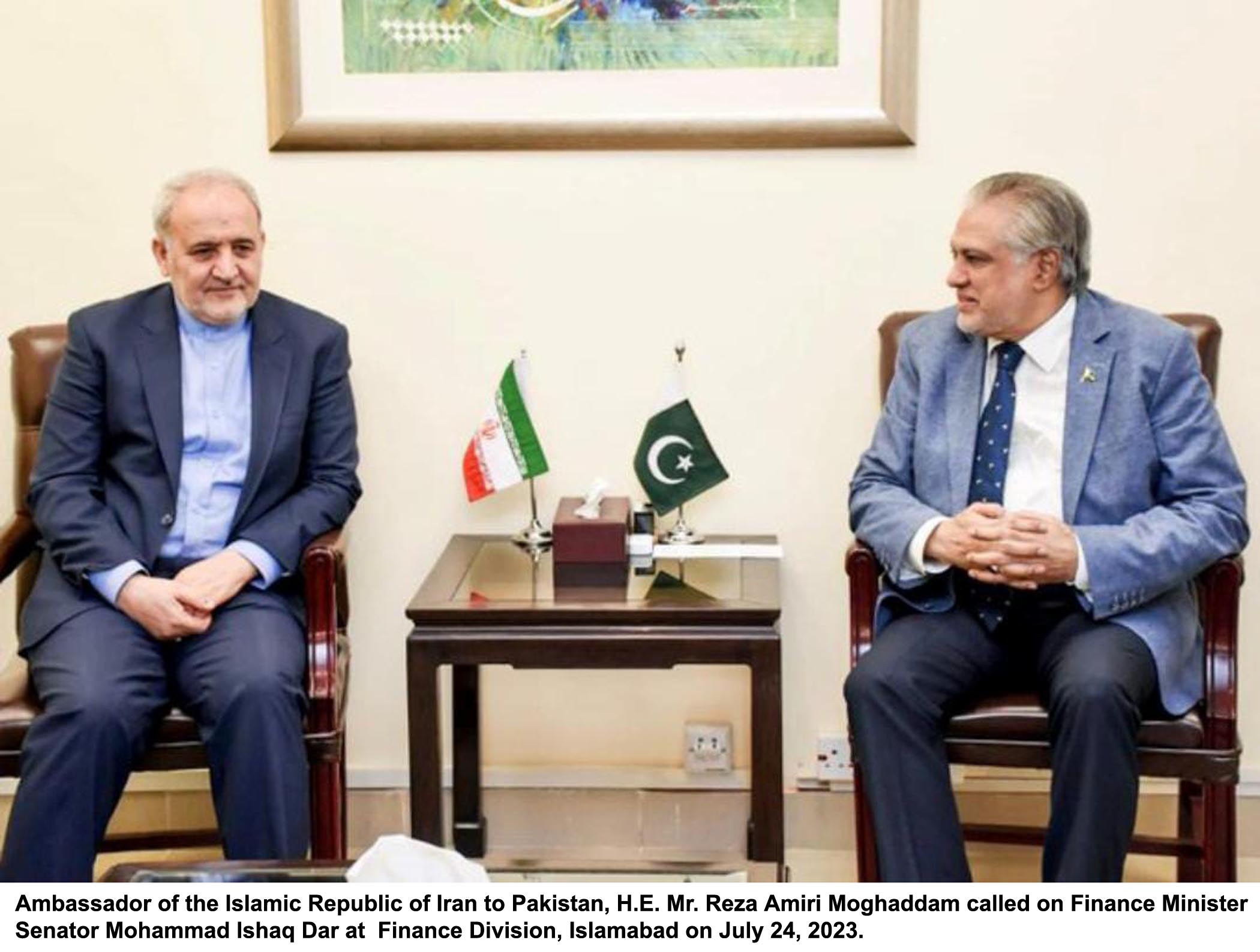 Iran Ambassador calls on Ishaq Dar, discusses bilateral ties