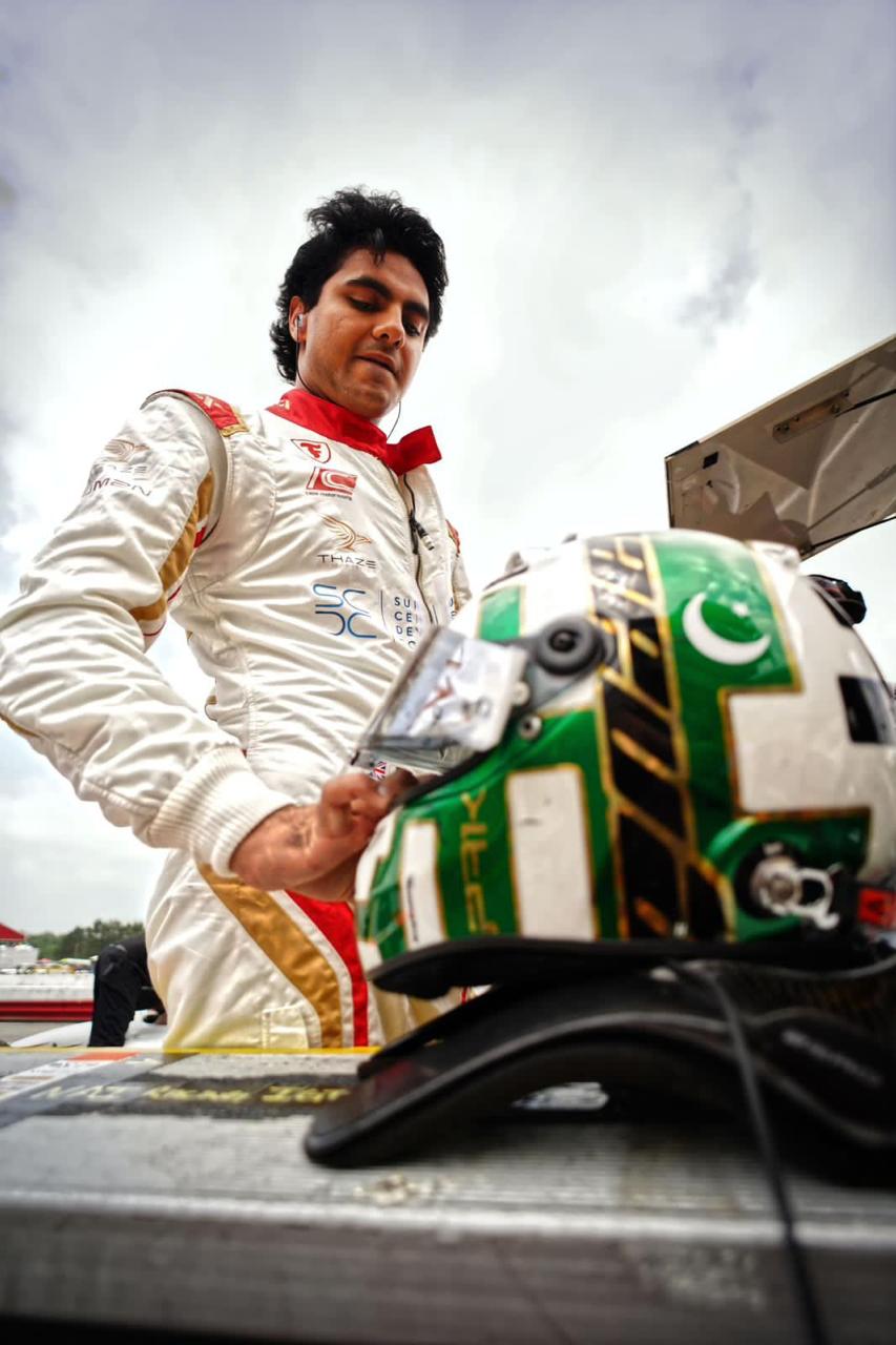 Pakistani racer Enaam Ahmed battles slick track to earn top eight finish