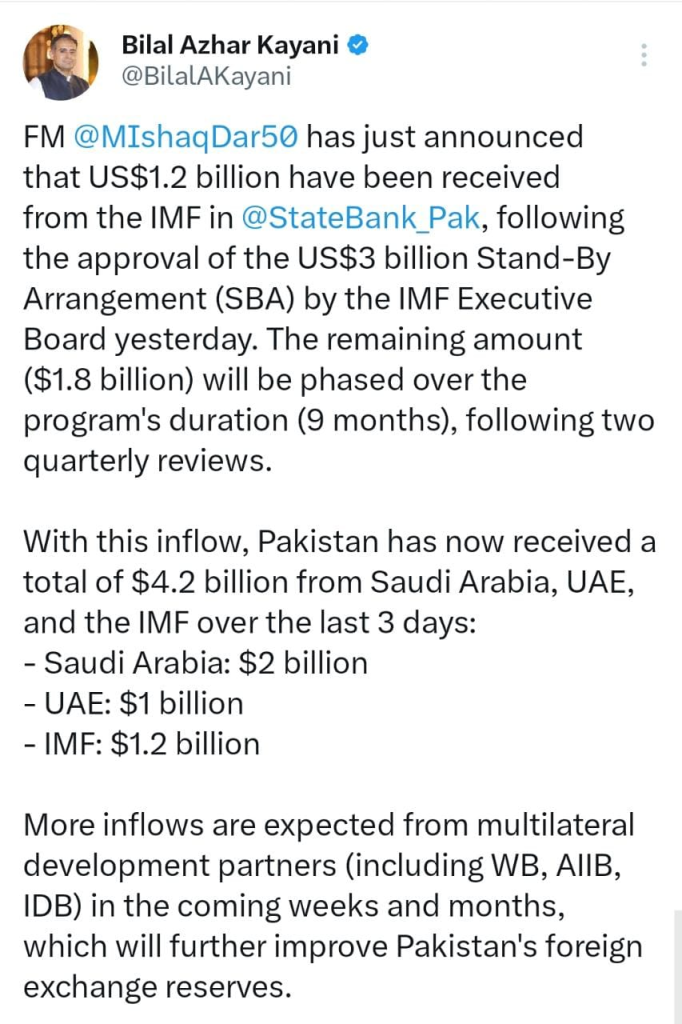 $4.2 billion credited to Pakistan in 3 days: Bilal Azhar