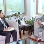 Caretaker Federal Minister for IT and Telecommunication Dr. Umar Saif in a meeting with Chairman Pakistan Telecommunication Authority (PTA) Maj. Gen. (R) Hafeezur Rehman