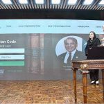 Prime Minister Muhammad Shehbaz Sharif launching the website and app “Pakistan Code''