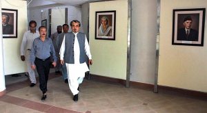 Jamal Shah, Interim Federal Minister for National Heritage and Culture visiting Aiwan-e-Quaid Building at Fatima Jinnah Park