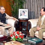 Caretaker Federal Minister for National Health Services Regulations and Coordination, Dr Nadeem Jan, calls on President Dr Arif Alvi, at Aiwan-e-Sadr