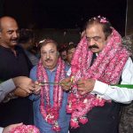 Interior Minister Rana Sana Ullah Khan is cutting ribbon to inaugurate Nadra Registration Centre at Union Council 117 Dhanola