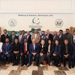 Ambassador Masood Khan in a group photo with Pak-American Christian leaders from across the United States, led by Aaron Bashir, who represented Christian community, Human Rights Organizations and political leaders