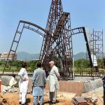 Jamal Shah, Interim Federal Minister for National Heritage and Culture visiting Bagh-e-Shuhada (to be inaugurated on Sept 6)