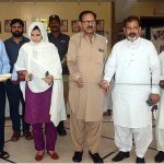 ADCG Dr.Abida Fareed cutting the ribbon to the inauguration Photographic Exhibition of Quaid e Azam in connection to the upcoming independence day at the Arts Council