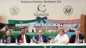 Ambassador Masood Khan in a meeting with Pak-American Christian leaders from across the United States, led by Aaron Bashir, who represented Christian community, Human Rights Organizations and political leaders