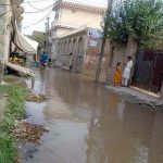 A view of sewerage water accumulated at main Muzamshah and Link Area creating problems for residents and needs the attention of concerned authorities