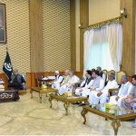 A delegation from Balochistan led by Sahibzada Muhammad Khan called on caretaker Prime Minister Anwaar-ul-Haq Kakar