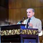 Prime Minister Muhammad Shehbaz Sharif addressing the launching ceremony of the National Program for Solarization of Agricultural Tubewells