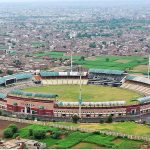 An aerial view of Multan Cricket Stadium ready to host the First match of the Asia Cup 2023 tournament opener between Pakistan and Nepal on 30 August