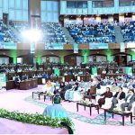 Prime Minister Muhammad Shehbaz Sharif addressing the launching ceremony of the National Program for Solarization of Agricultural Tubewells