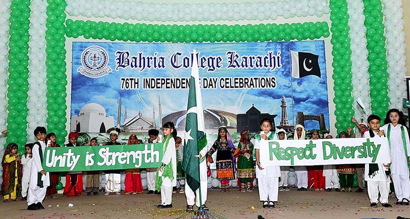 The Independence Day is being celebrated by students of Bahria College Karachi