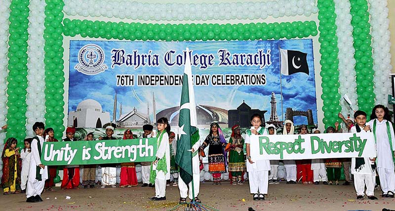 The Independence Day is being celebrated by students of Bahria College Karachi