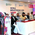 Caretaker Federal Minister for Health Dr. Nadeem Jan addressing on the seminar regarding breast feeding