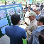 Prime Minister Muhammad Shehbaz Sharif receiving a briefing regarding Barakahu Bypass which was inaugurated