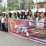 On the occasion of Youm-e-Istehsal people participating in walk of solidarity with the people of IIOJK at the Banzir chowk to Ghari Bagh led by Minister Interior Gilgit-Baltistan Shams Lone.