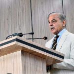 Prime Minister Muhammad Shehbaz Sharif addressing the launching ceremony of Prime Minister’s Health Program for journalists, media workers, artists and technical resource workers