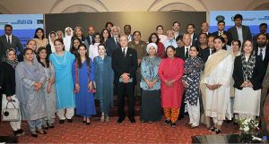 Honourable Justice Supreme Court of Pakistan, Syed Mansoor Ali Shah in a group photograph with other participants during National Conference of Service Providers Gender Based Violence: From Legislation to Implementation