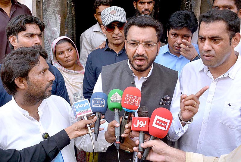 Federal Minister for Human Rights / Women Empowerment Khalil George is visiting Christian Colony Jaranwala