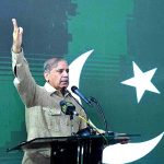 Prime Minister Muhammad Shehbaz Sharif addressing a ceremony to inaugurate Barakahu Bypass