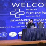 President Dr. Arif Alvi addressing the Instacare Future Health Forum 2023 on Advancing Healthcare with Artificial Intelligence and Machine Learning