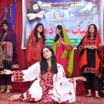 Students performing in tableau during Latif Day Function at Government Girls Degree College