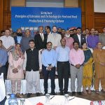 A group photo of Douglas John (US Consulate) with the participants of seminar on “Principles of Extrusion and Technology for Feed and Food Production & Financing Options