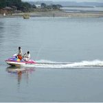 Tourists enjoy jet ski ride at Sardaryab picnic point