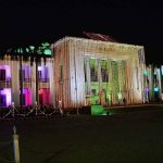 Punjab Assembly building is decorated with the lights in celebration of Independence Day