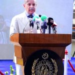Prime Minister Muhammad Shehbaz Sharif addressing the launching ceremony of PNS Tariq in Pakistan Naval Shipyard & Engineering Works